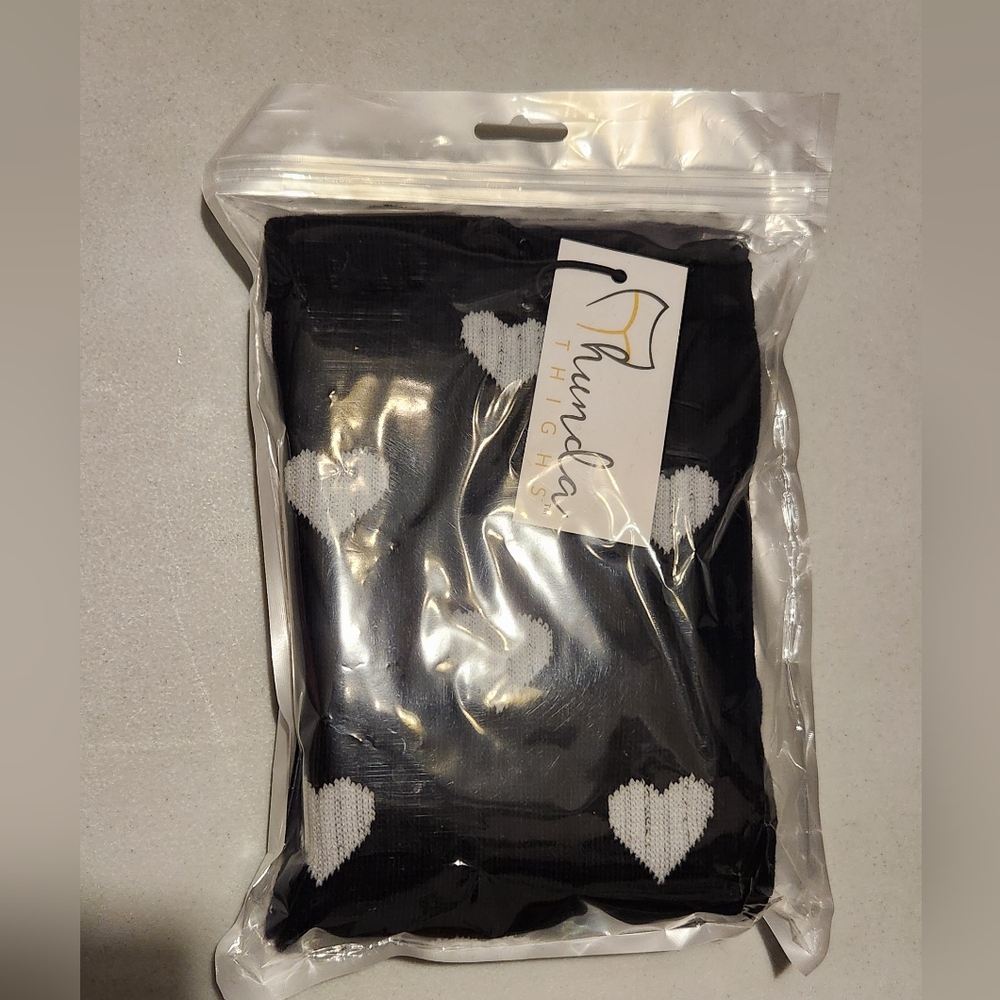 Black and White Heart Patterned Socks